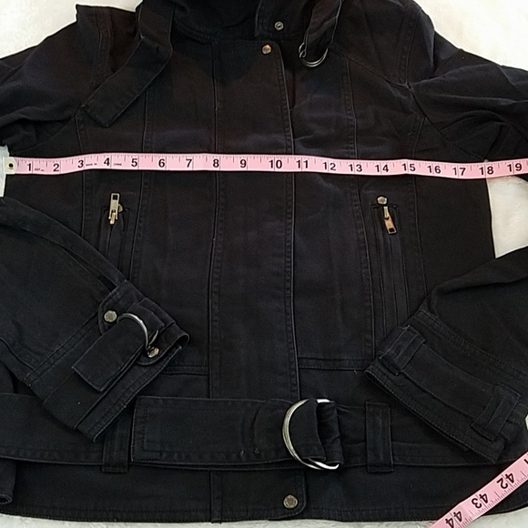 NWT! BLACK DENIM MOTO JACKET - Picture 4 of 5